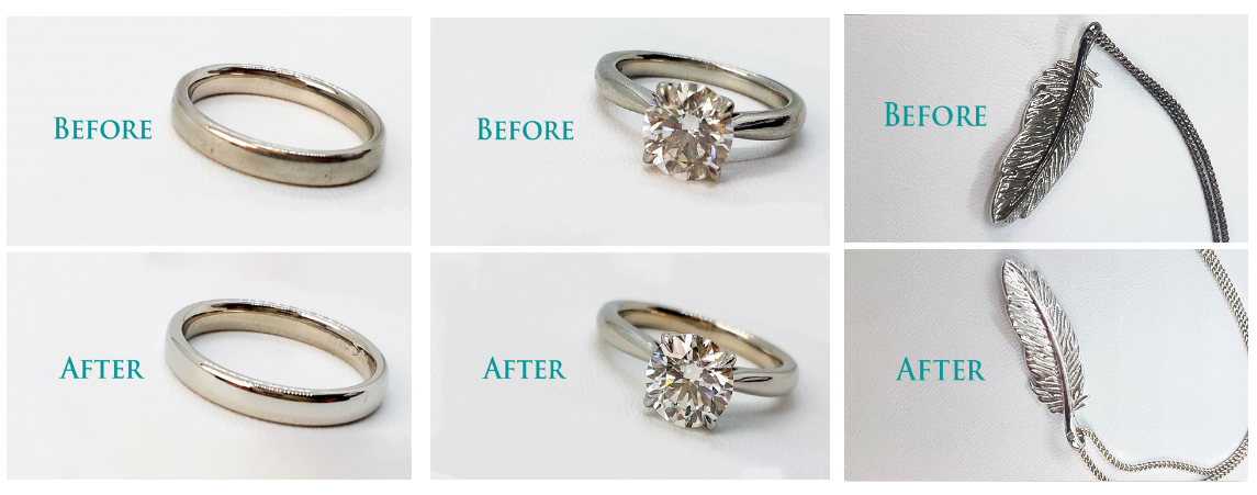 before and after jewellery cleaning photos