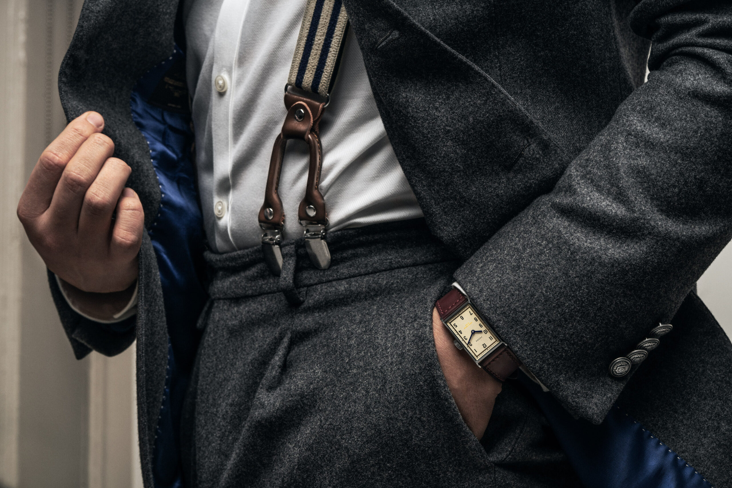 The Archival 1930 x James Porter & Son Limited Edition on wrist in pocket