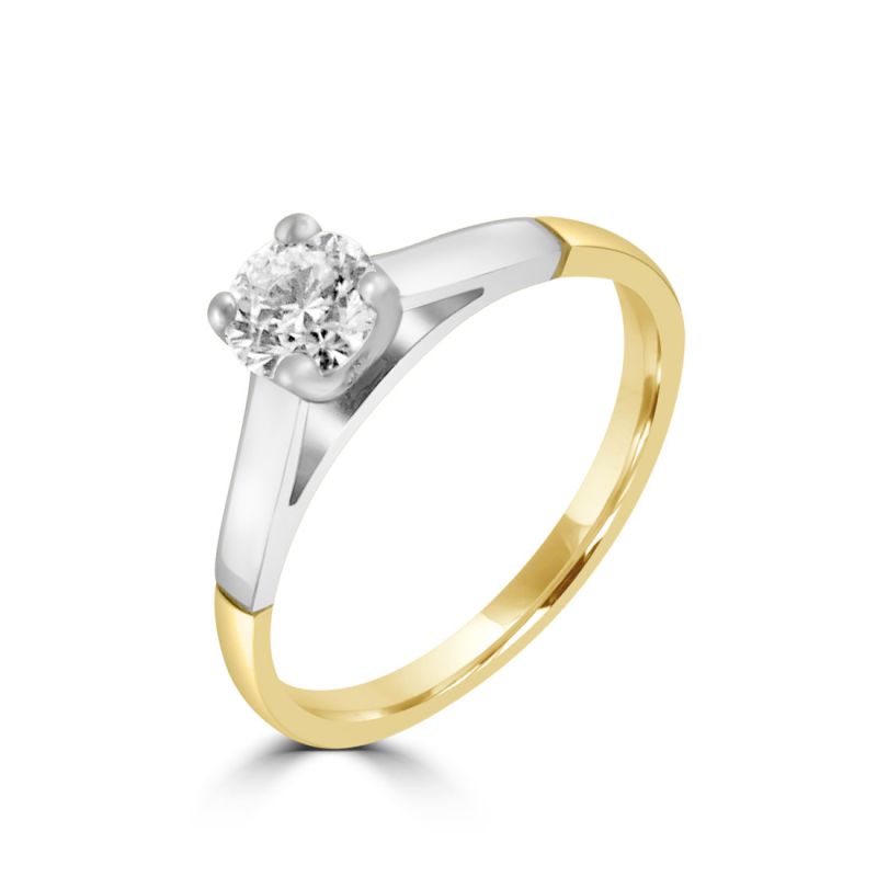 18ct 2/Tone Gold Brilliant Cut Diamond Engagement Ring