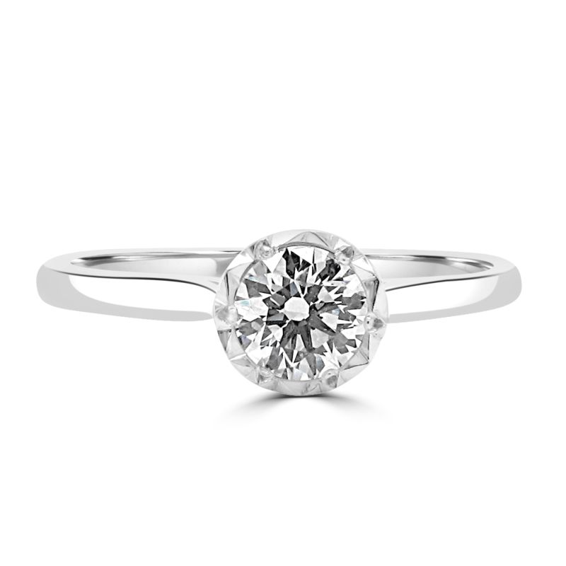 18ct White Gold Illusion Brilliant Cut Diamond Engagement Ring