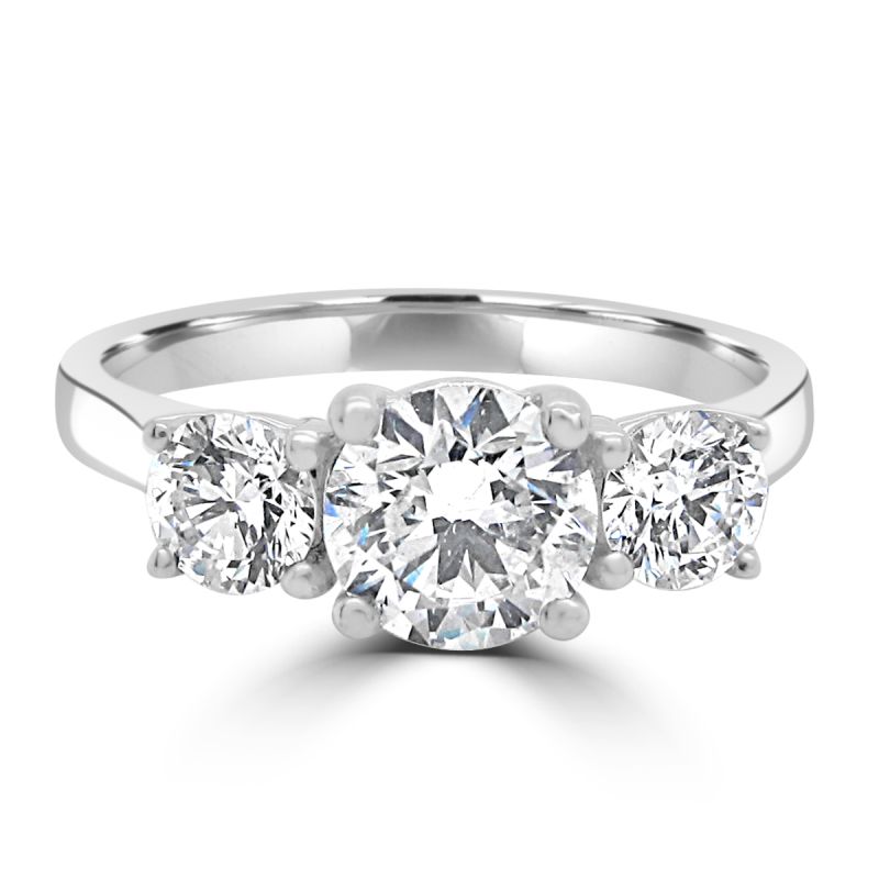 Platinum Brilliant Cut Diamond 3 Stone Engagement Ring