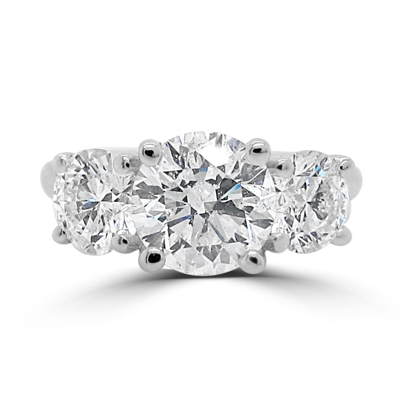 Platinum Brilliant Cut Diamond 3 Stone Engagement Ring 3.12ct