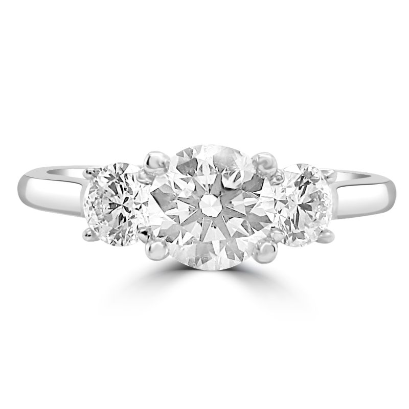 Platinum Brilliant Cut Diamond 3 Stone Engagement Ring 1.01ct