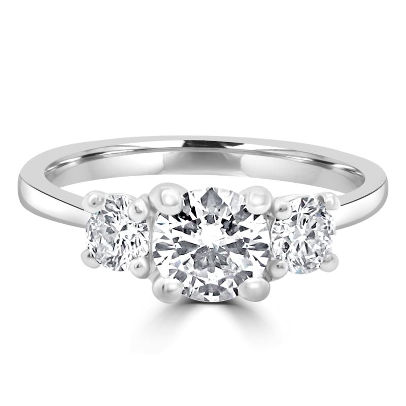 Platinum Brilliant Cut Diamond 3 Stone Engagement Ring 0.80ct