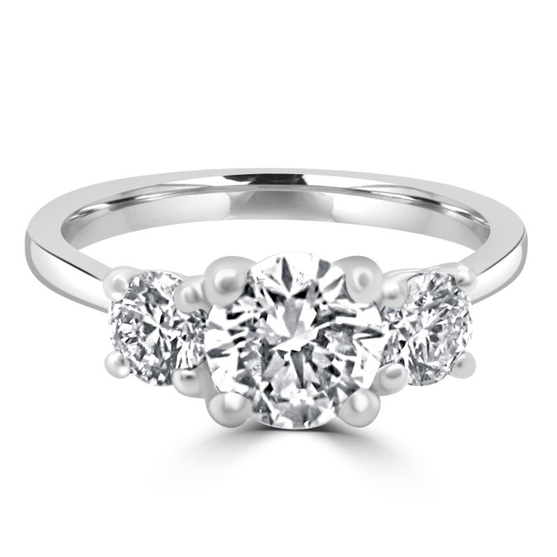 Platinum Brilliant Cut Diamond 3 Stone Engagement Ring 1.10ct