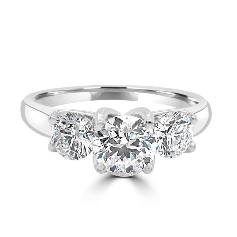 Platinum Brilliant Cut Diamond 3 Stone Engagement Ring 1.25ct