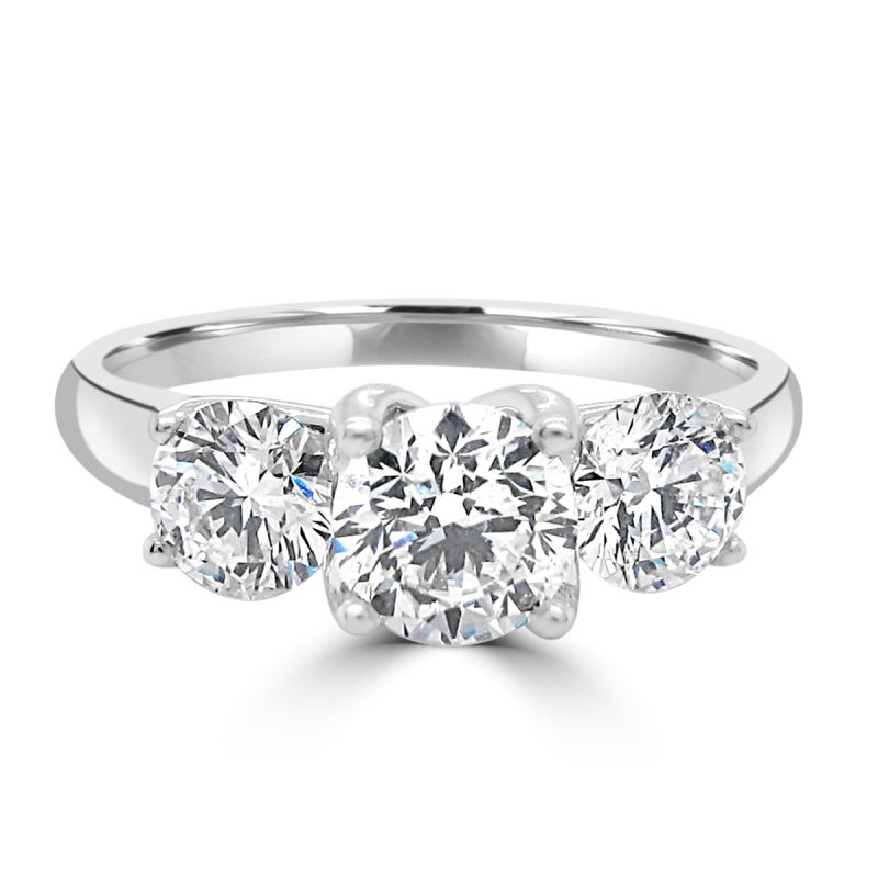 Platinum Brilliant Cut Diamond 3 Stone Engagement Ring 1.50ct