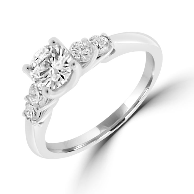 Platinum Brilliant Cut Diamond 5 Stone Engagement Ring 0.80ct