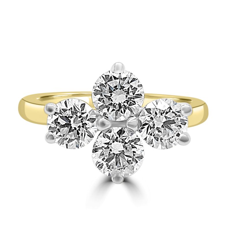 18ct Yellow Gold Brilliant Cut Diamond 4 Stone Engagement Ring