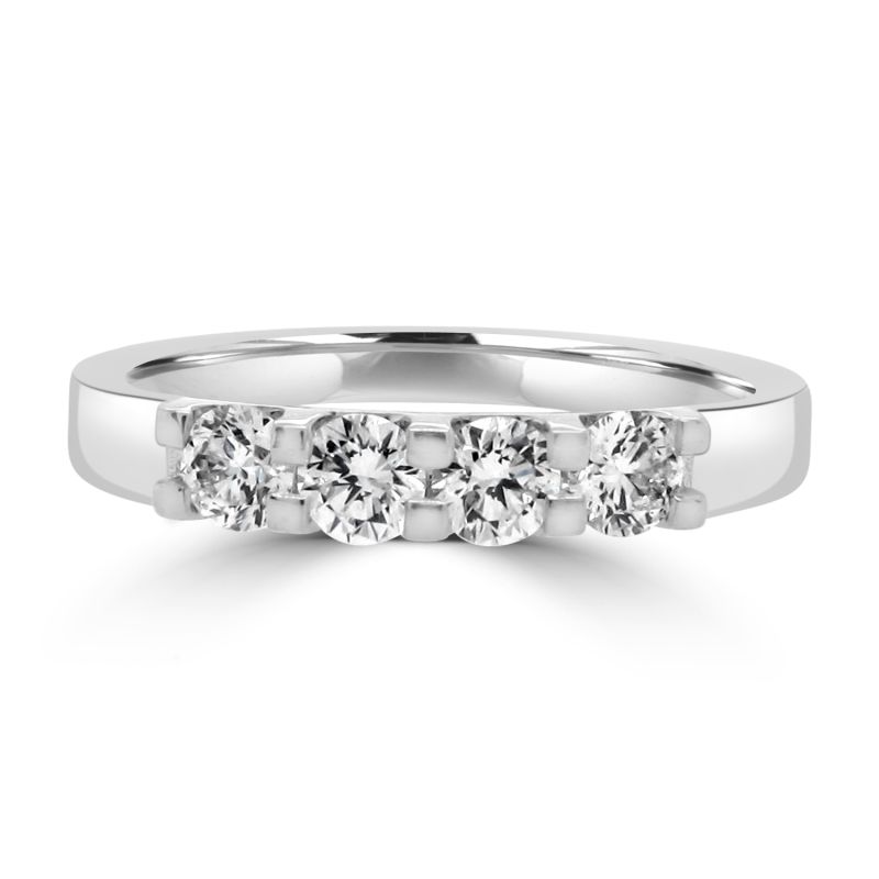 Platinum Brilliant Cut Diamond 4 Stone Eternity Ring 0.43ct
