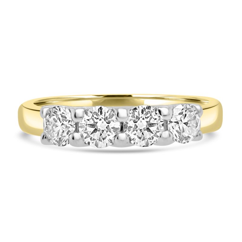 18ct Yellow Gold Brilliant Cut Diamond 4 Stone Ring 0.60ct