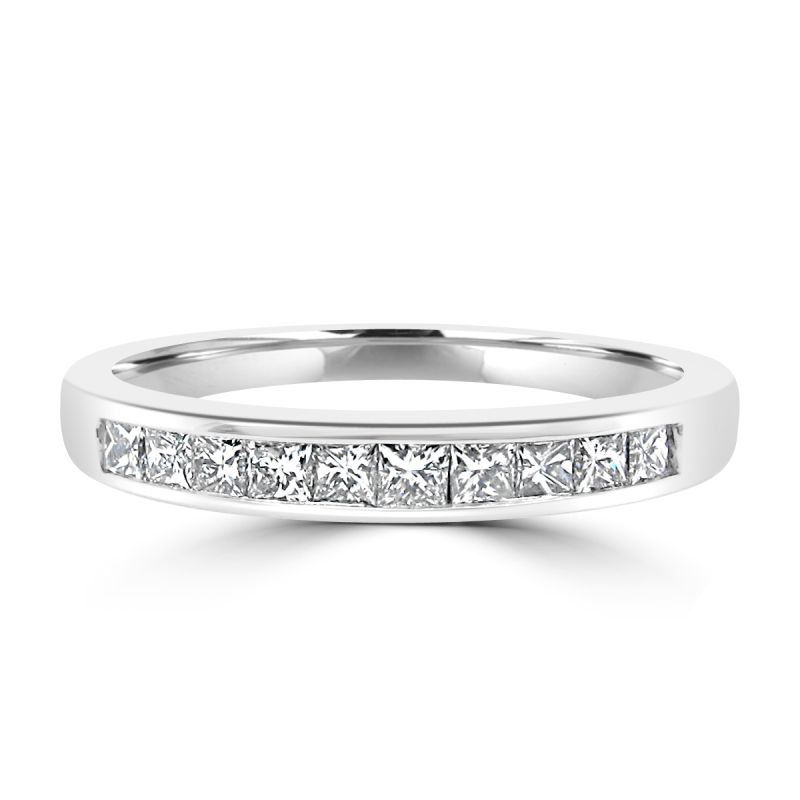 18ct White Gold 10 Princess Cut Diamond Eternity Ring