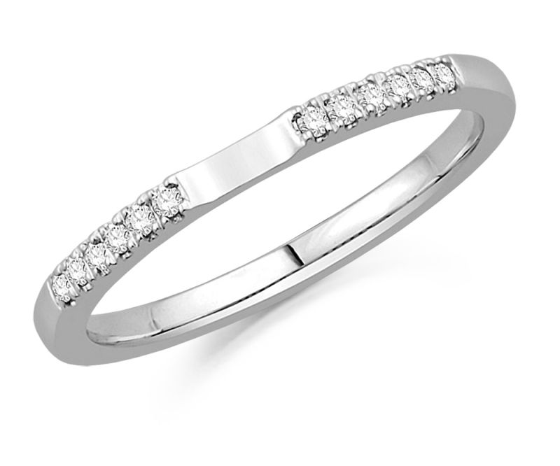 18ct White Gold Shaped Half Eternity Ring