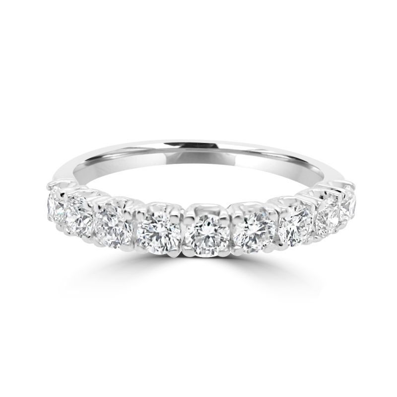 Platinum Brilliant Cut Diamond 9 Stone Eternity Ring 0.75ct