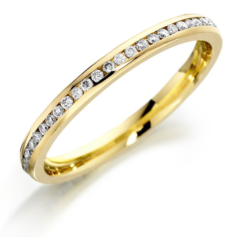 18ct Yellow Gold Full Hoop Brilliant Cut Diamond Eternity Ring