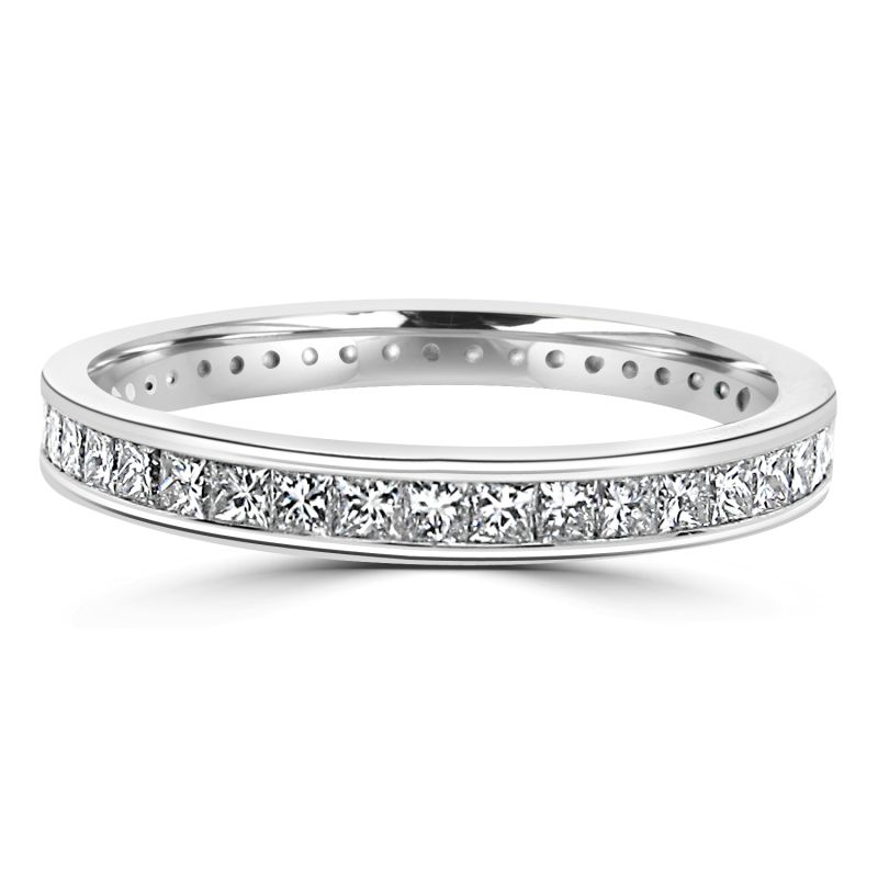 Platinum Princess Cut Diamond Full Hoop Eternity Ring 1.00ct