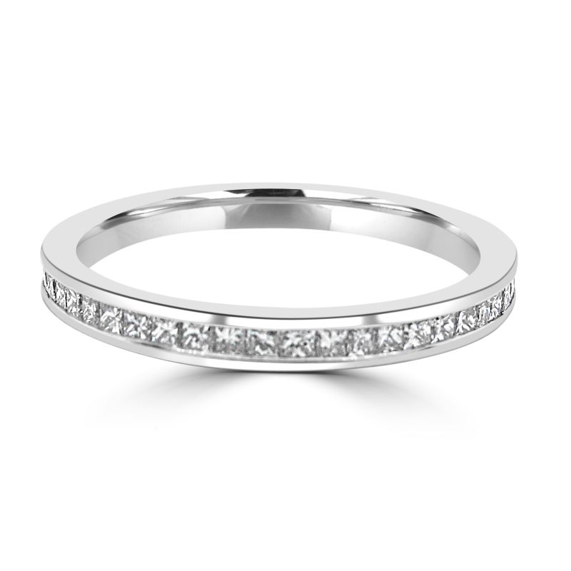 Platinum Princess Cut Diamond Full Hoop Eternity Ring 0.62ct