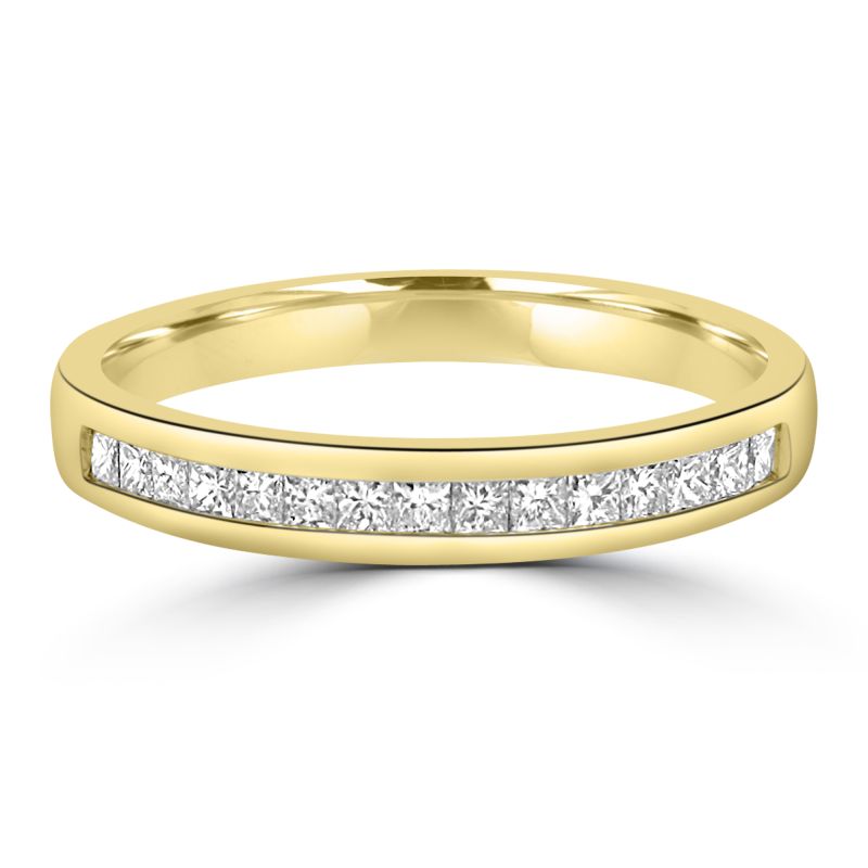 18ct Yellow Gold Princess Cut Diamond Eternity Ring 0.20ct