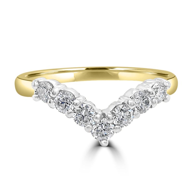 18ct Yellow Gold Brilliant Cut Diamond Wishbone Ring 0.50ct