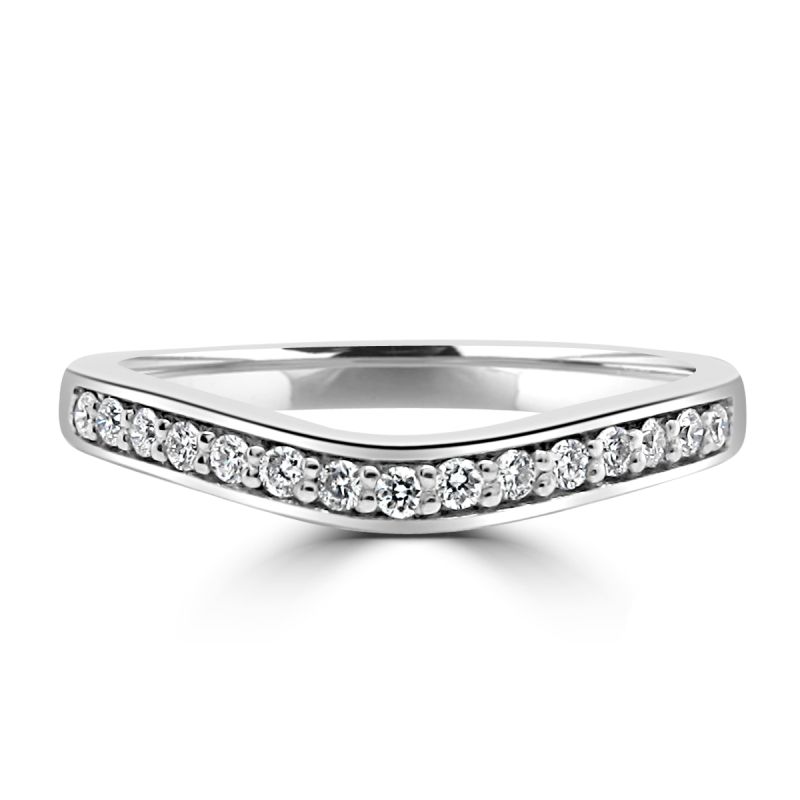 Platinum Brilliant Cut Diamond Shaped Eternity Ring 0.13ct