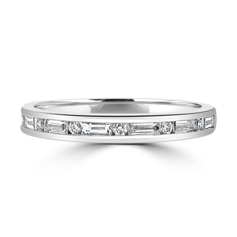 Platinum Baguette & Brilliant Cut Diamond Eternity Ring 0.25ct