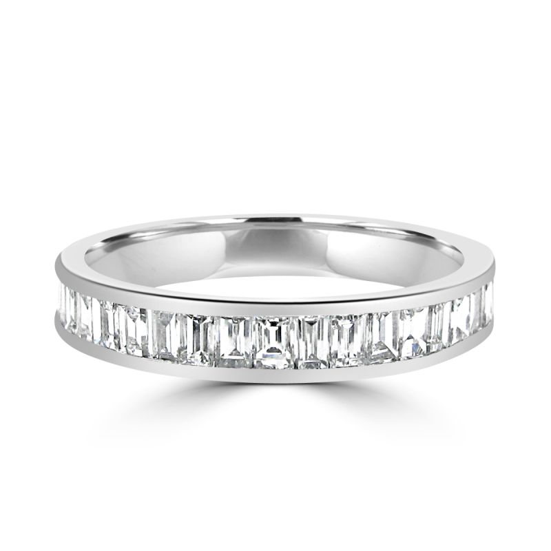Platinum Baguette Cut Diamond Eternity Ring 0.65ct