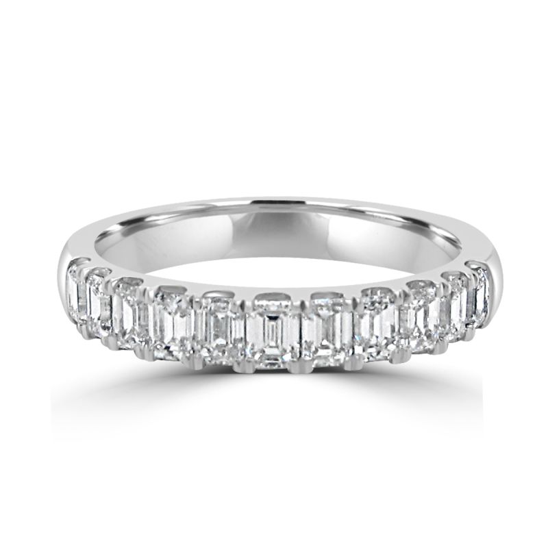 Platinum Emerald Cut Diamond Eternity Ring 1.00ct