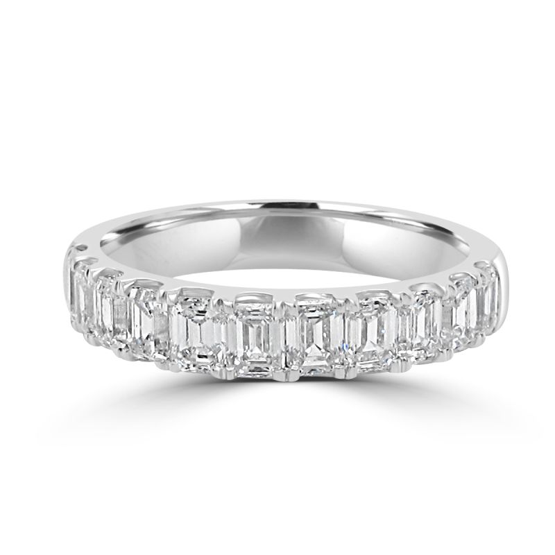 Platinum Emerald Cut Diamond Eternity Ring 1.50ct