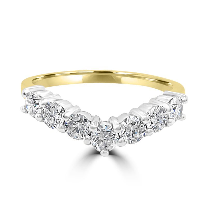 18ct Yellow Gold Brilliant Cut Diamond Wishbone Eternity Ring