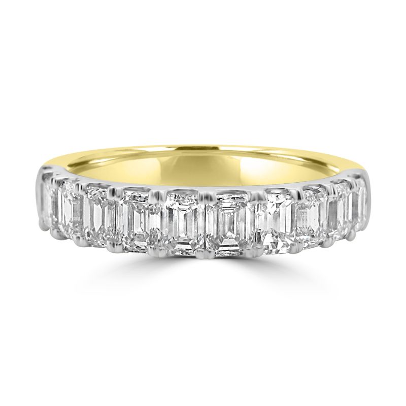 18ct Yellow Gold Emerald Cut Diamond Eternity Ring 1.50ct