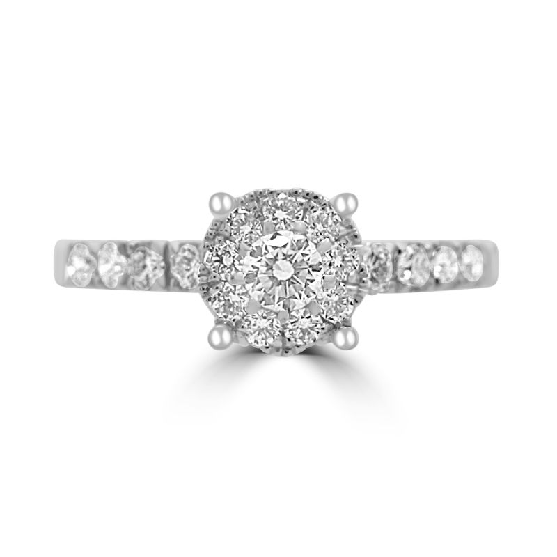 Platinum Starburst Diamond Engagement Ring 0.49ct