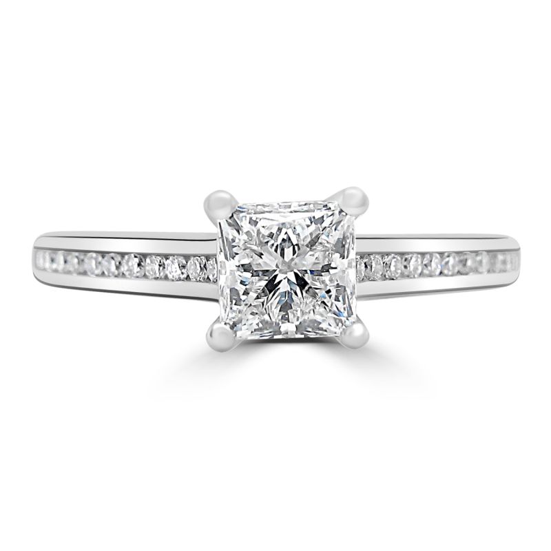 Platinum Princess Cut Diamond Engagement Ring 0.76ct