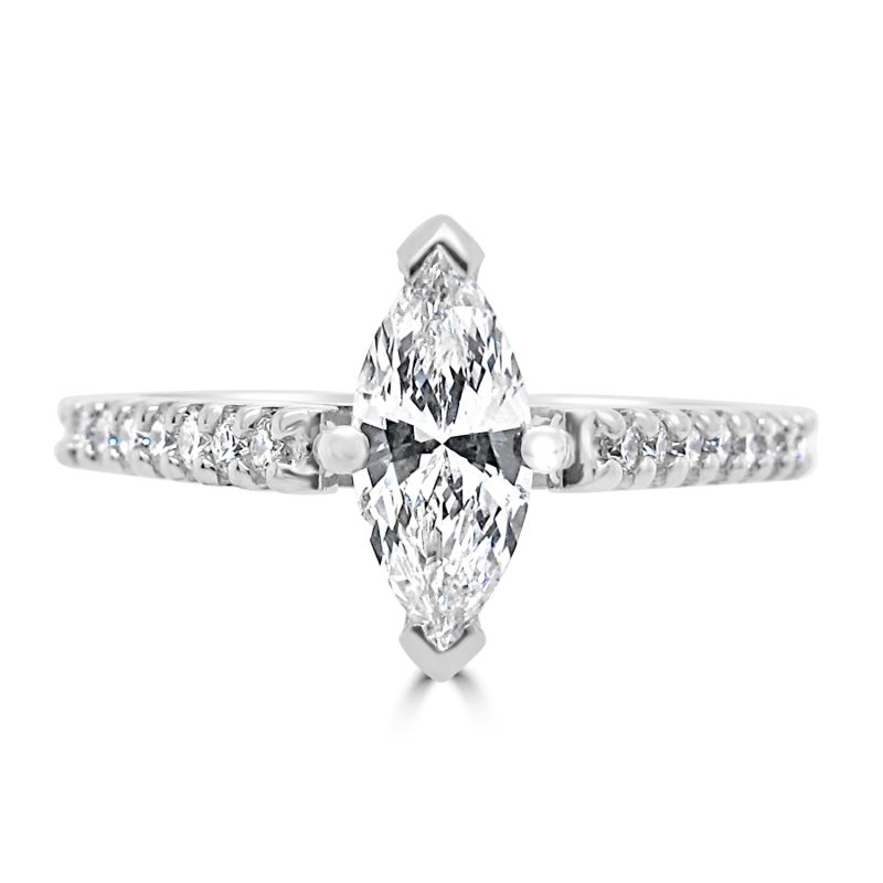 Platinum Marquise Cut Diamond Engagement Ring 0.62ct