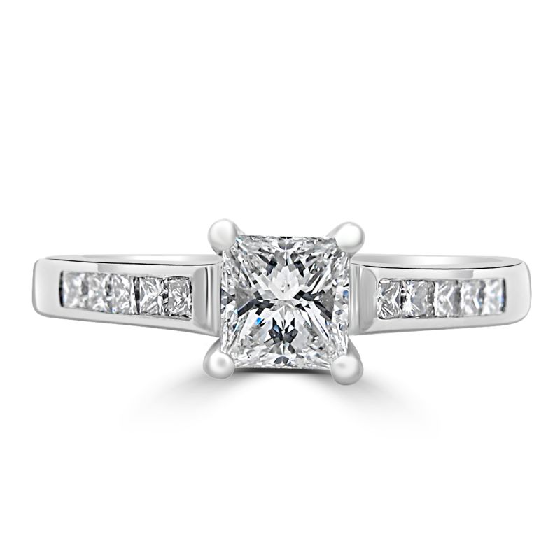 Platinum Princess Cut Diamond Engagement Ring 0.64ct