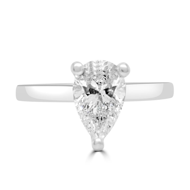Platinum Pear Cut Diamond Solitaire Engagement Ring 1.15ct