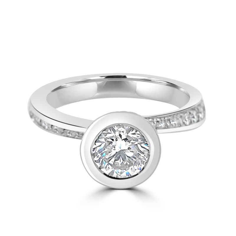 18ct White Gold Brilliant Cut Diamond Spiral Engagement Ring