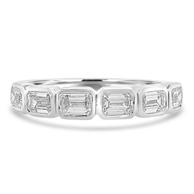 Platinum Emerald Cut Diamond Eternity Ring 0.84ct