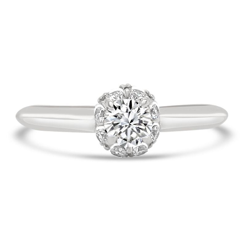 Platinum Brilliant Cut Diamond Halo Engagement Ring 0.40ct