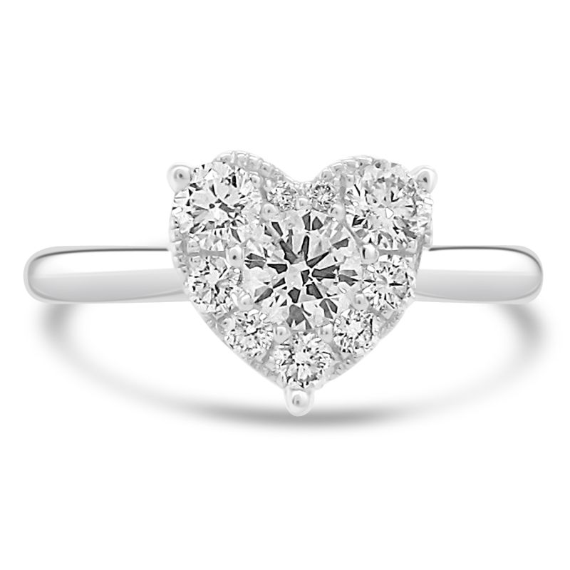 Platinum Brilliant Cut Diamond Heart Shaped Engagement Ring 0.62ct