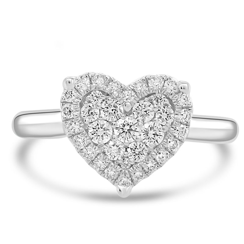 Platinum Brilliant Cut Diamond Heart Shaped Engagement Ring 0.33