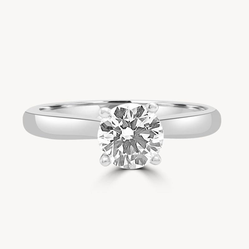 Platinum Brilliant Cut Diamond Solitaire Engagement Ring 0.65ct