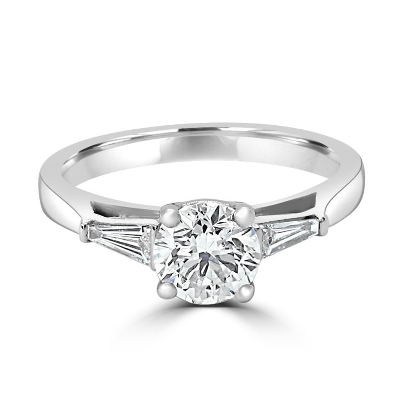 Platinum Brilliant Cut Diamond Engagement Ring 0.73ct