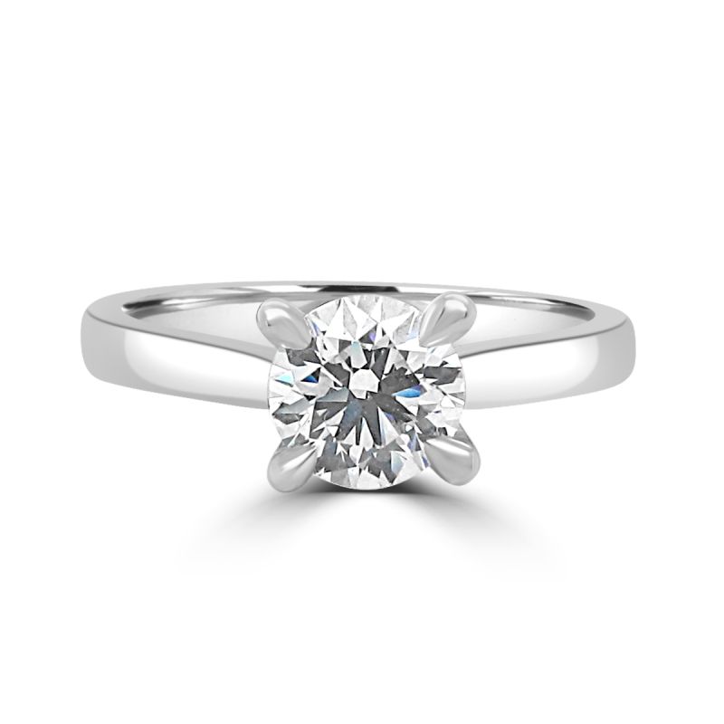 Platinum Brilliant Cut Diamond Solitaire Engagement Ring 0.91ct
