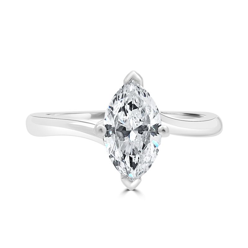 Platinum Marquise Cut Diamond Solitaire Engagement Ring 0.72ct
