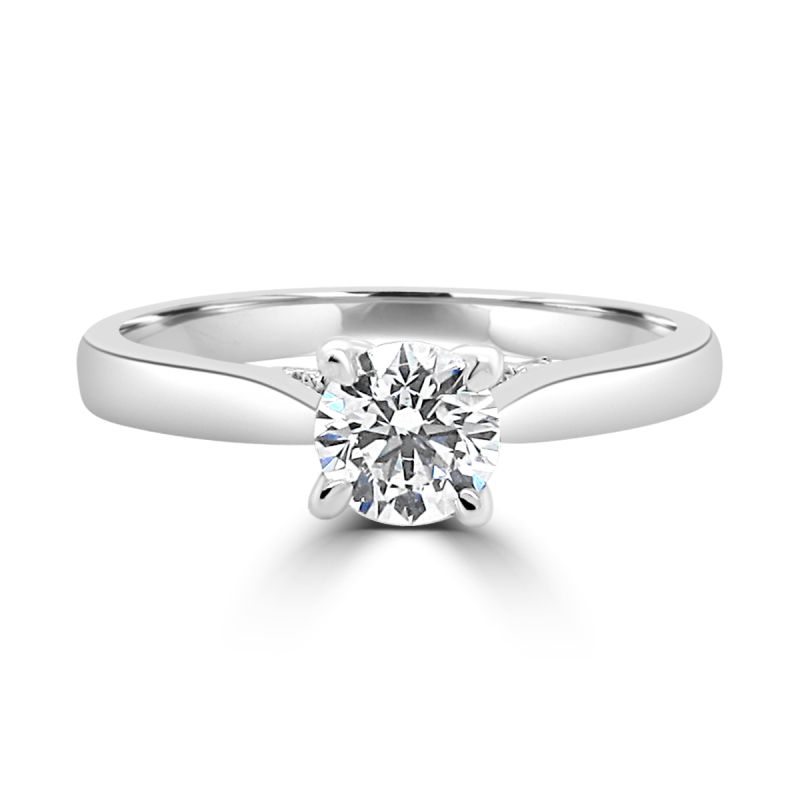 Platinum Brilliant Cut Diamond Solitaire Engagement Ring 0.56ct