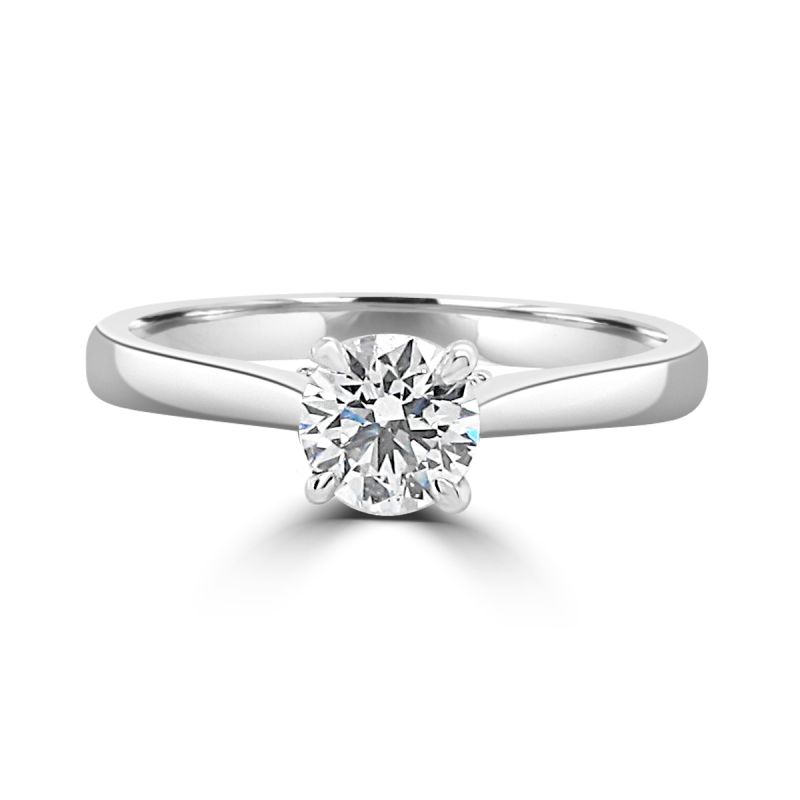 Platinum Brilliant Cut Diamond Solitaire Engagement Ring 0.48ct