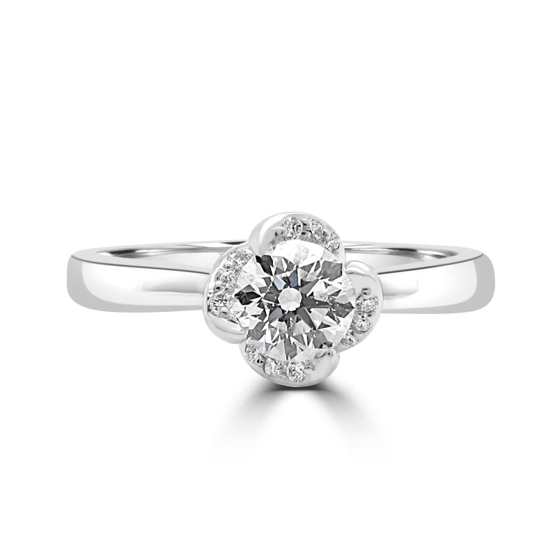 Platinum Brilliant Cut Diamond Solitaire Engagement Ring 0.47ct