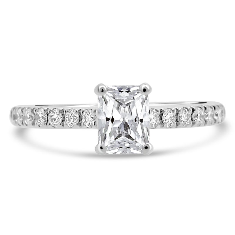 Platinum Radiant Cut Diamond Solitaire Engagement Ring 0.58ct