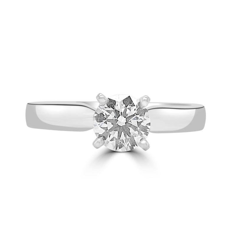 Platinum Brilliant Cut Diamond Solitaire Engagement Ring 0.51ct