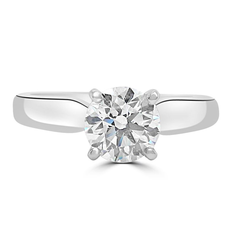 Platinum Brilliant Cut Diamond Solitaire Engagement Ring 0.64ct